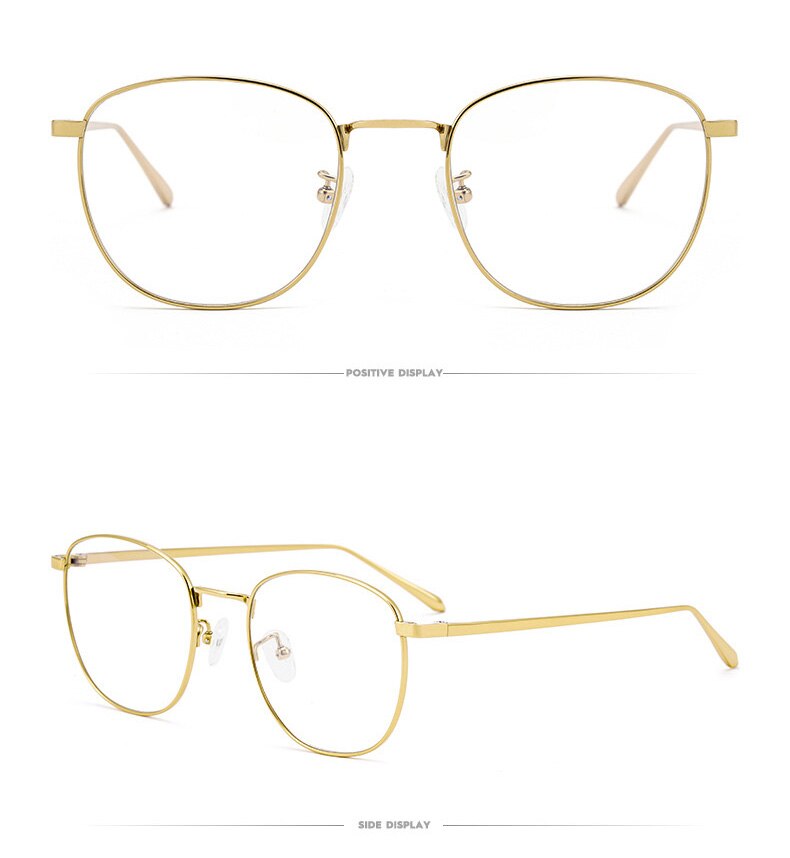 Muzz Men's Full Rim Square Titanium Frame Eyeglasses 31015 Full Rim Muzz Gold  