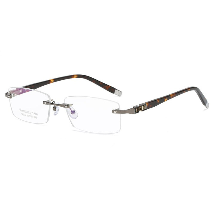 Zirosat 58050 Unisex Eyeglasses Alloy Titanium Rimless Rimless Zirosat gery  