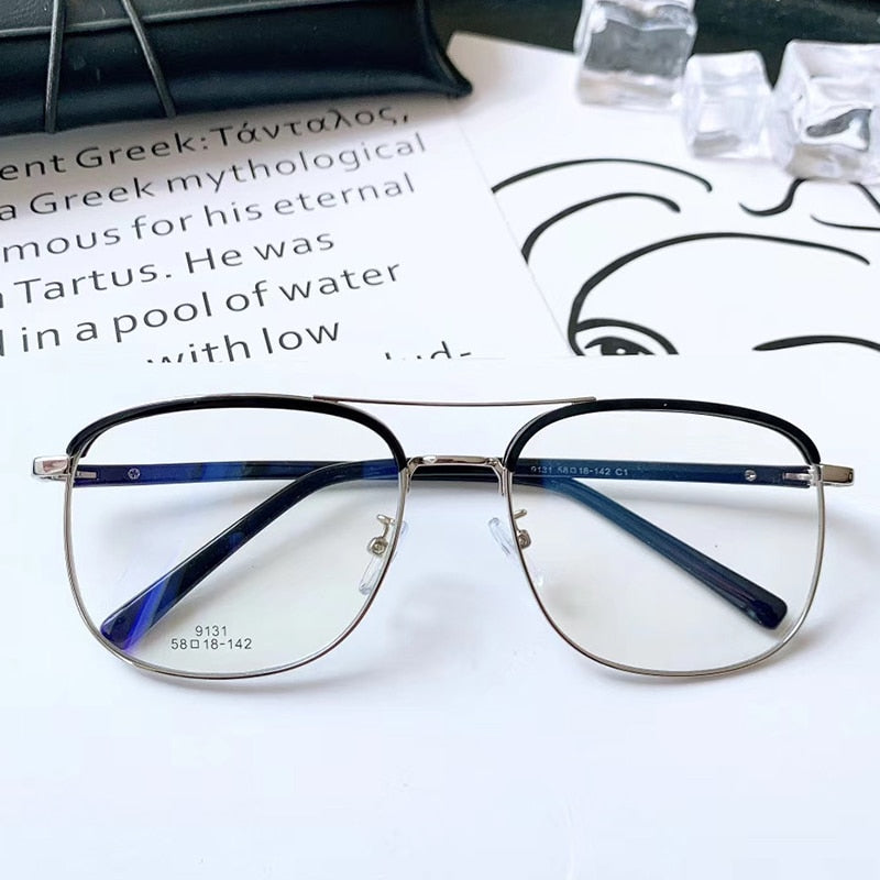 Double Bridge Square Frame Eyeglasses – FuzWeb