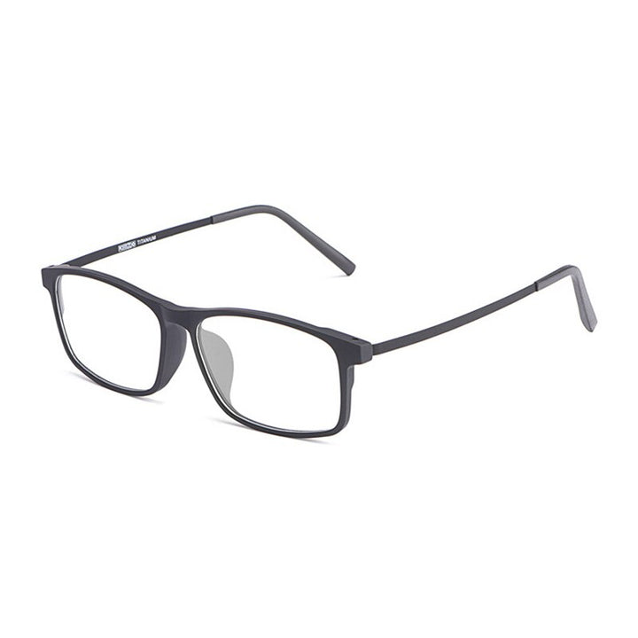 Hotony Unisex Full Rim Rectangle TR 90 Resin B Titanium Frame Eyeglasses 20991 Full Rim Hotony black  