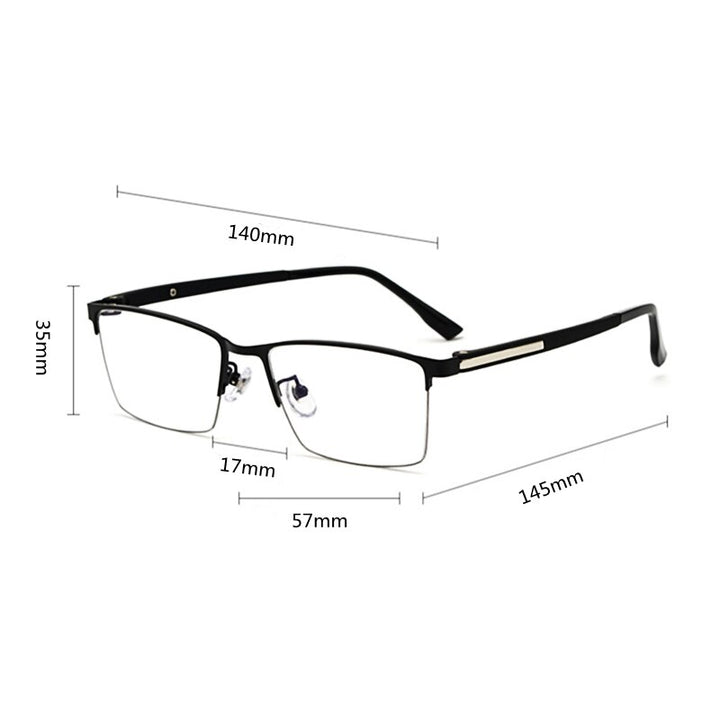 KatKani Men's Semi Rim Titanium Alloy Frame Eyeglasses 8305z Semi Rim KatKani Eyeglasses   