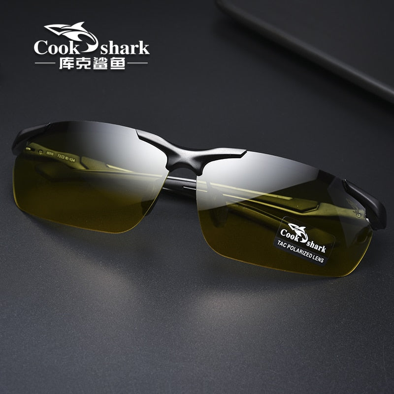 Cookshark Brand Men's Sunglasses Polarized Driving Hipster 8016 Sunglasses Cook Shark Green  
