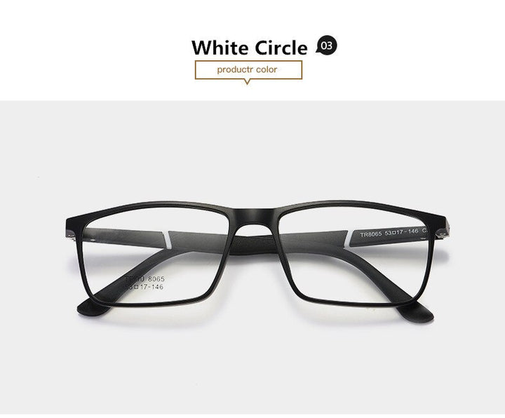 Men's Eyeglasses Oversized Half Frame Square Sports 8065 Sport Eyewear SunnyFunnyDay C3   White circle  