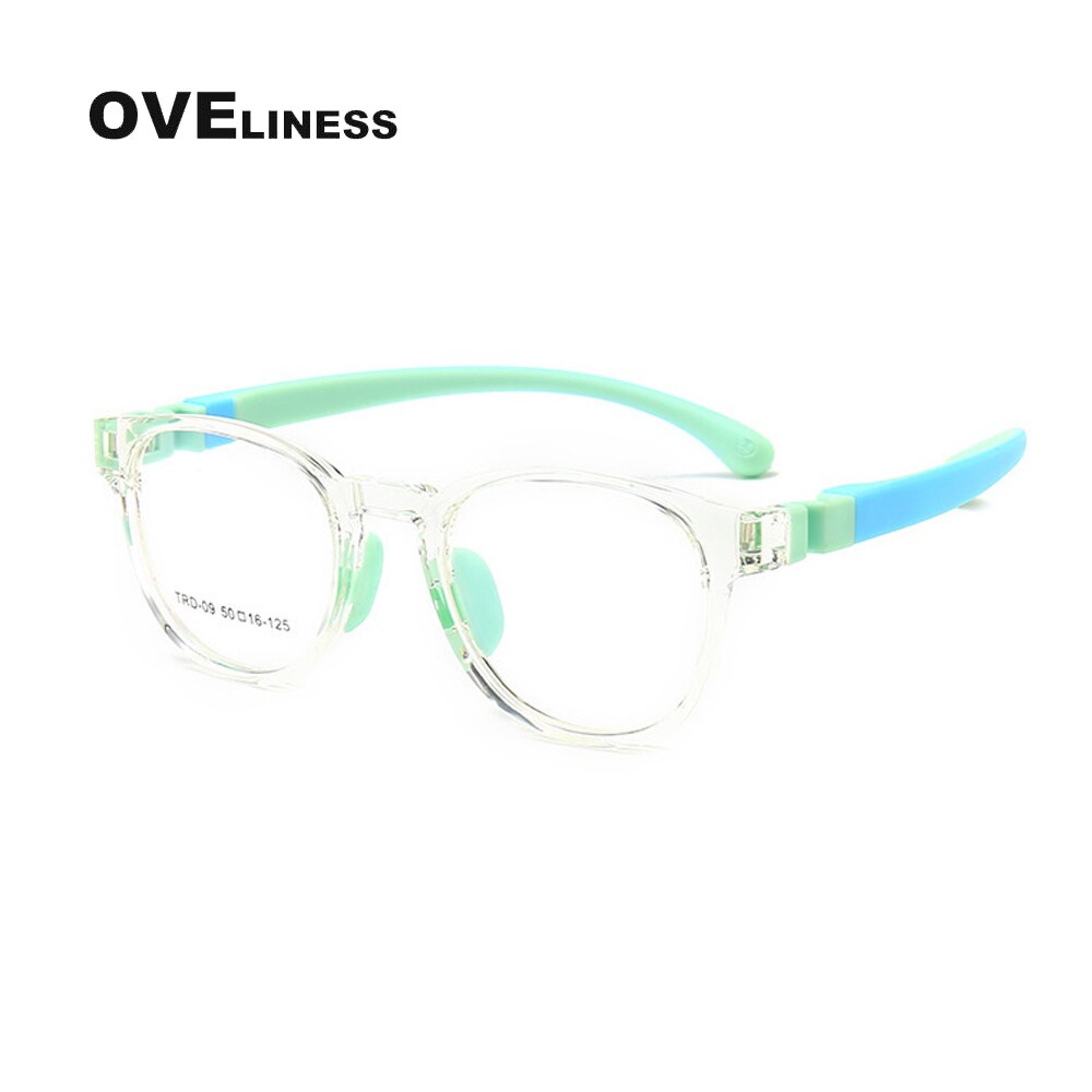 Oveliness Unisex Children's Full Rim Round Tr 90 Titanium Eyeglasses Olp09 Full Rim Oveliness clear  