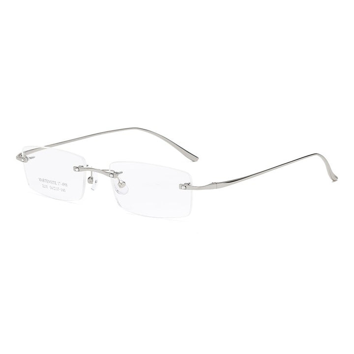 Zirosat 2230 Alloy Titanium Eyeglasses Unisex Square Rimless Rimless Zirosat silver  