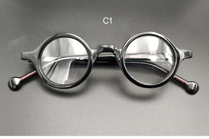 Unisex Retro Round Reading Glasses Acetate Frame Reading Glasses Yujo China 0 C1
