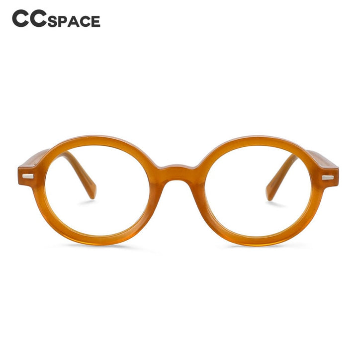 CCSpace Unisex Full Rim Round Oval Tr 90 Titanium Rivet Frame Eyeglasses 54026 Full Rim CCspace   