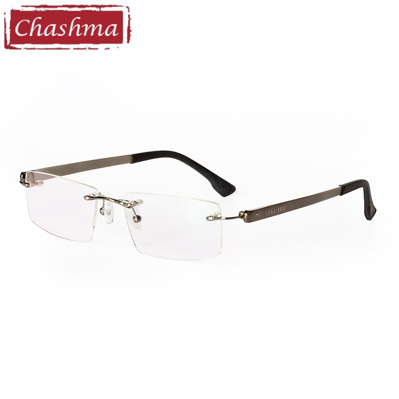 Chashma Ottica Men's Rimless Rectangle Titanium Eyeglasses 018 Rimless Chashma Ottica   