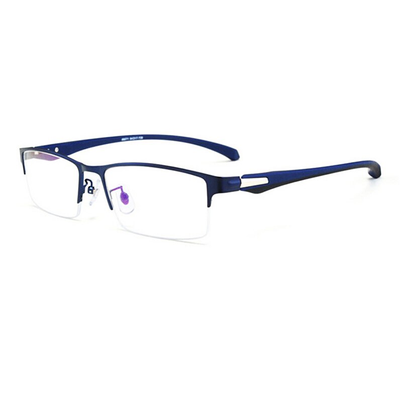 KatKani Men's Semi/Full Rim Alloy Frame Hyperopic Anti Blue Light Reading Glasses 66071-1 Reading Glasses KatKani Eyeglasses +100 Blue 