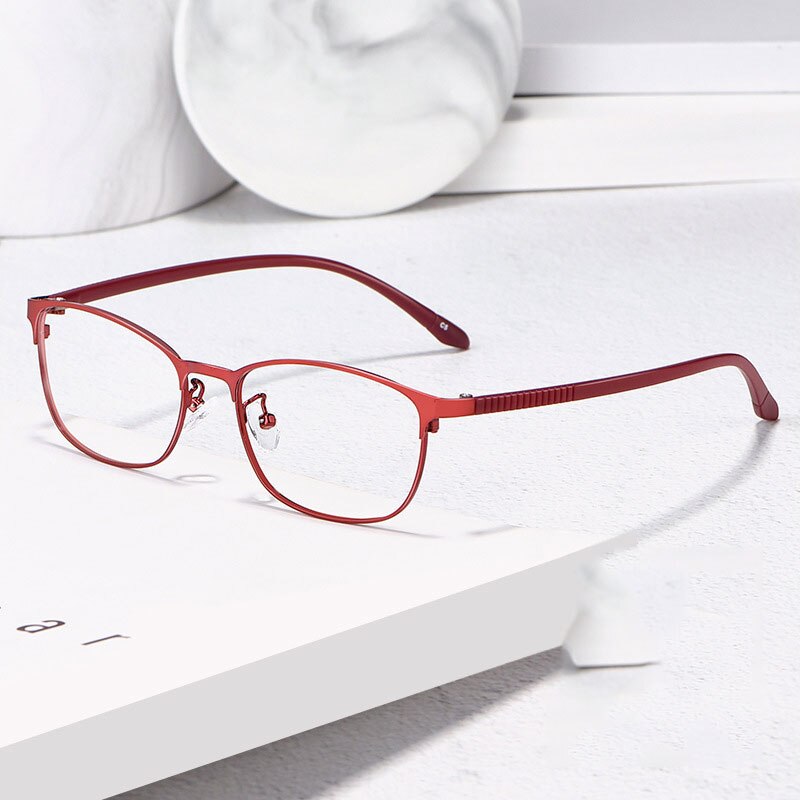 Hotony Women's Full Rim TR 90 Resin Alloy Square Frame Eyeglasses 3569 Full Rim Hotony   
