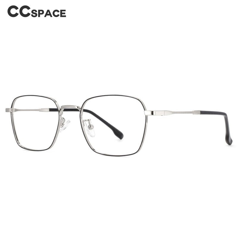 CCspace Unisex Full Rim Square Stainless Steel Frame Eyeglasses 53836 Full Rim CCspace   