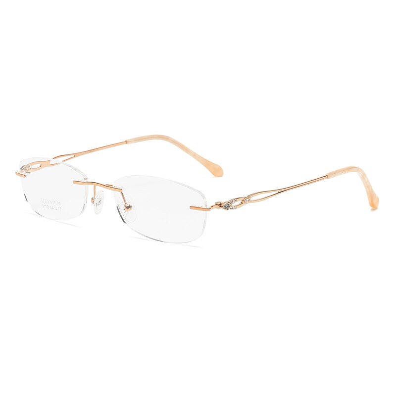 Zirosat 9112 Women's Eyeglasses Pure Titanium Rimless Rimless Zirosat golden  