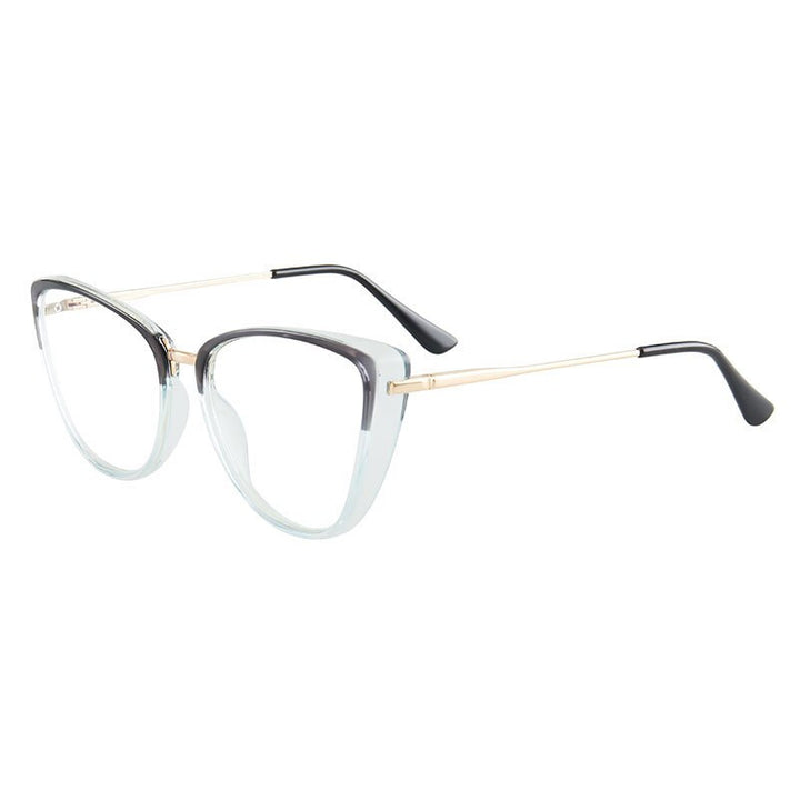 Hotony Women's Full Rim TR 90 Resin Cat Eye Frame Eyeglasses 7033 Full Rim Hotony Blue  