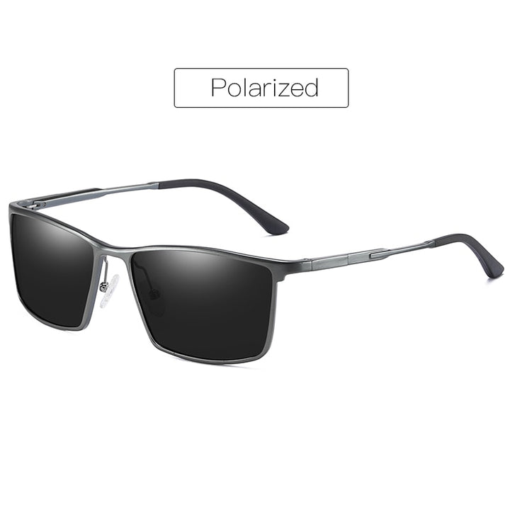 Aidien Unisex Full Rim Aluminum Magnesium Square Frame Myopic Lens Sunglasses B8676 Sunglasses Aidien Black 0 
