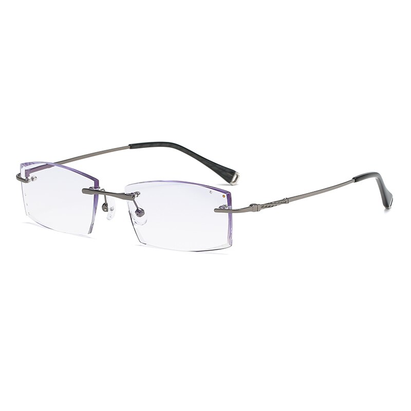 Zirosat 77016 Unisex Eyeglasses Alloy Titanium Rimless Rimless Zirosat grey cutting  