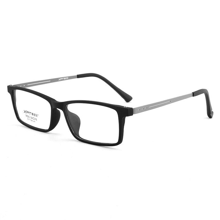 Unisex Full Rim Acetate Titanium Frame Eyeglasses Sc9826 Full Rim Bclear Black F Gray leg  
