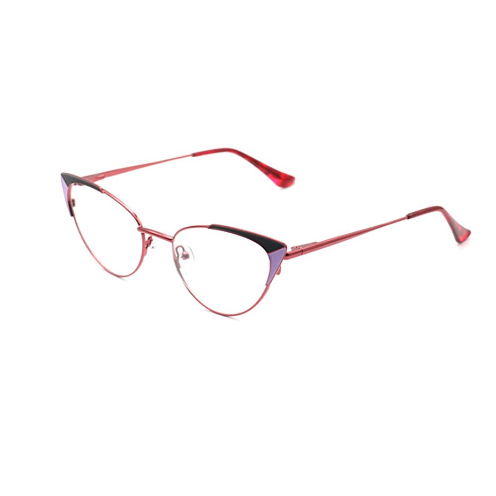 Laoyehui Women's Full Rim Cat Eye Alloy Hyperopic Reading Glasses 1994cc Reading Glasses Laoyehui 0 Red 