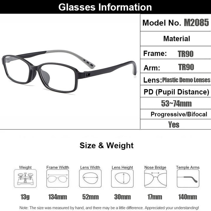 Gmei Women's Eyeglasses Ultralight Tr90 Plastic Small Face M2085 Full Rim Gmei Optical   