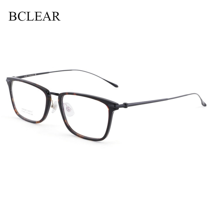 Unisex Full Rim Titanium Acetate Frame Eyeglasses 6649 Full Rim Bclear   