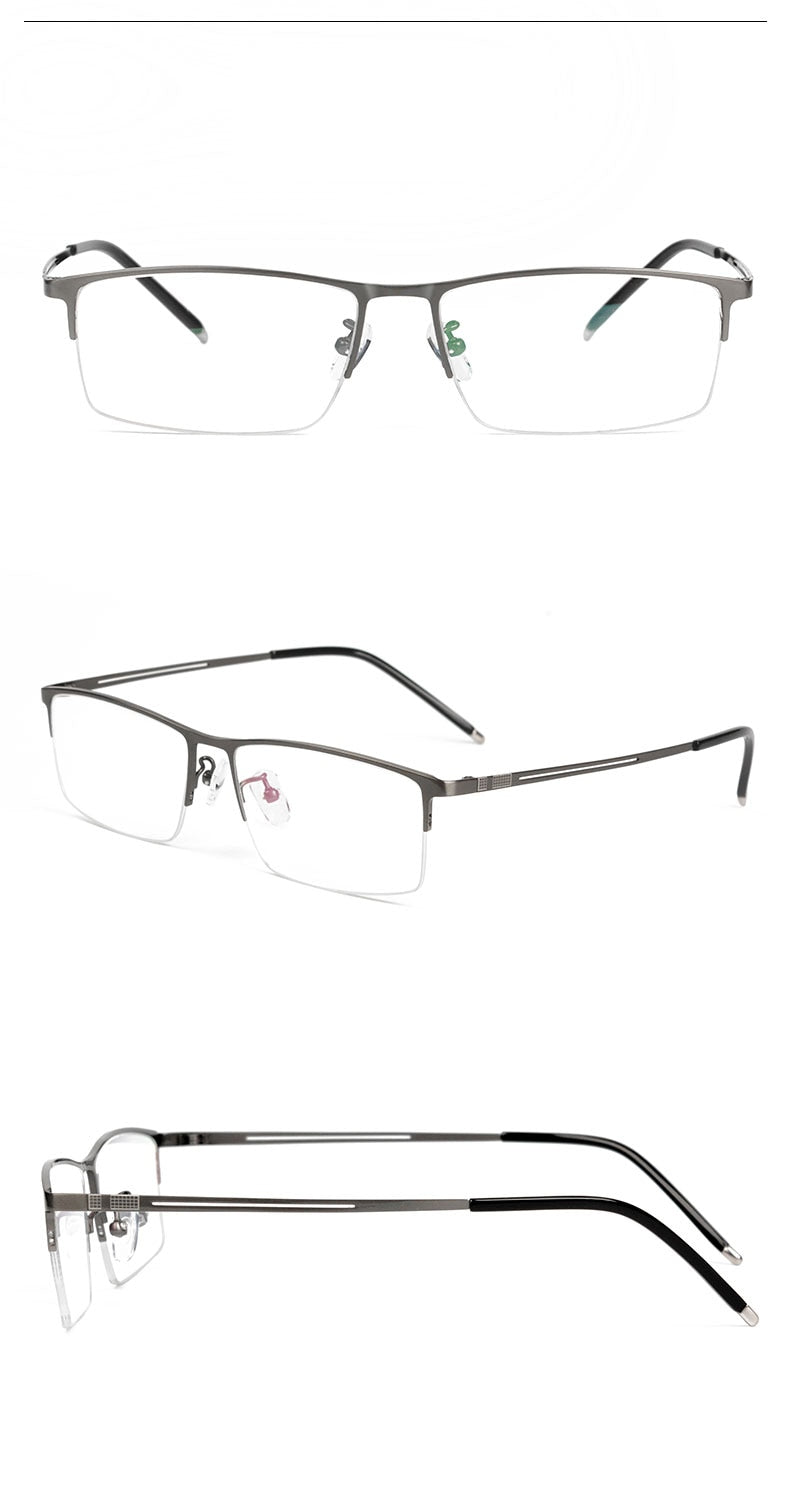Reven Jate Ej8606 Spectacles Titanium Eyeglasses Frame For Men Eyewear Half-Rim Glasses With 2 Optional Colors Frame Reven Jate   