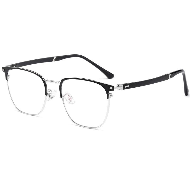 KatKani Men's Full Rim Square Alloy Frame Eyeglasses 6120d Full Rim KatKani Eyeglasses   