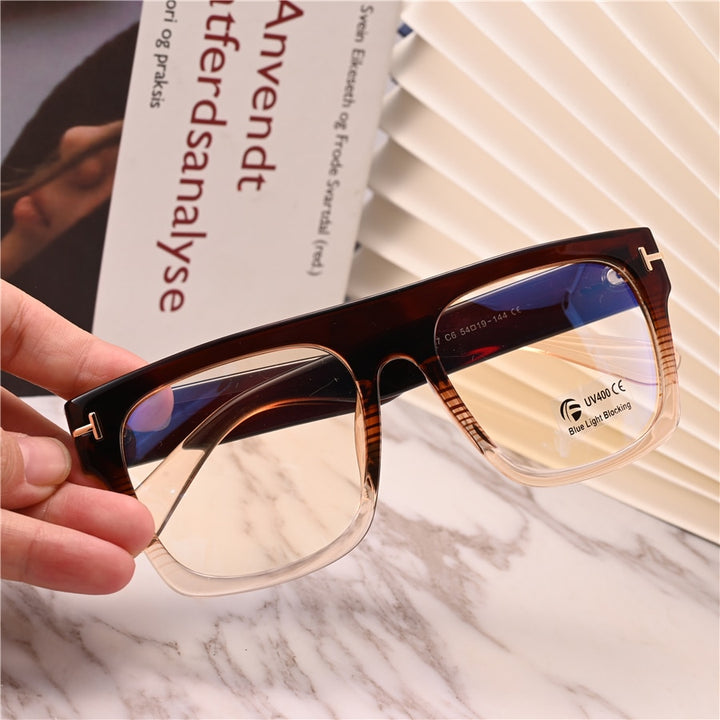 Cubojue Unisex Full Rim Square Tr 90 Titanium Brow Line Reading Glasses Reading Glasses Cubojue 0 brown 