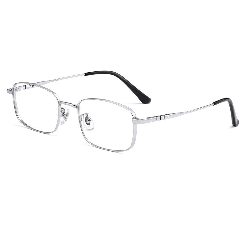 KatKani Unisex Full Rim Titanium Square Frame Eyeglasses 03p15303 Full Rim KatKani Eyeglasses Silver  