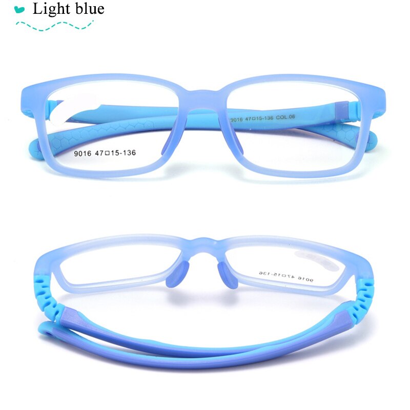 Bclear Children's Unisex TR 90 Titanium Full Rim Eyeglasses 9016 Full Rim Bclear light blue  