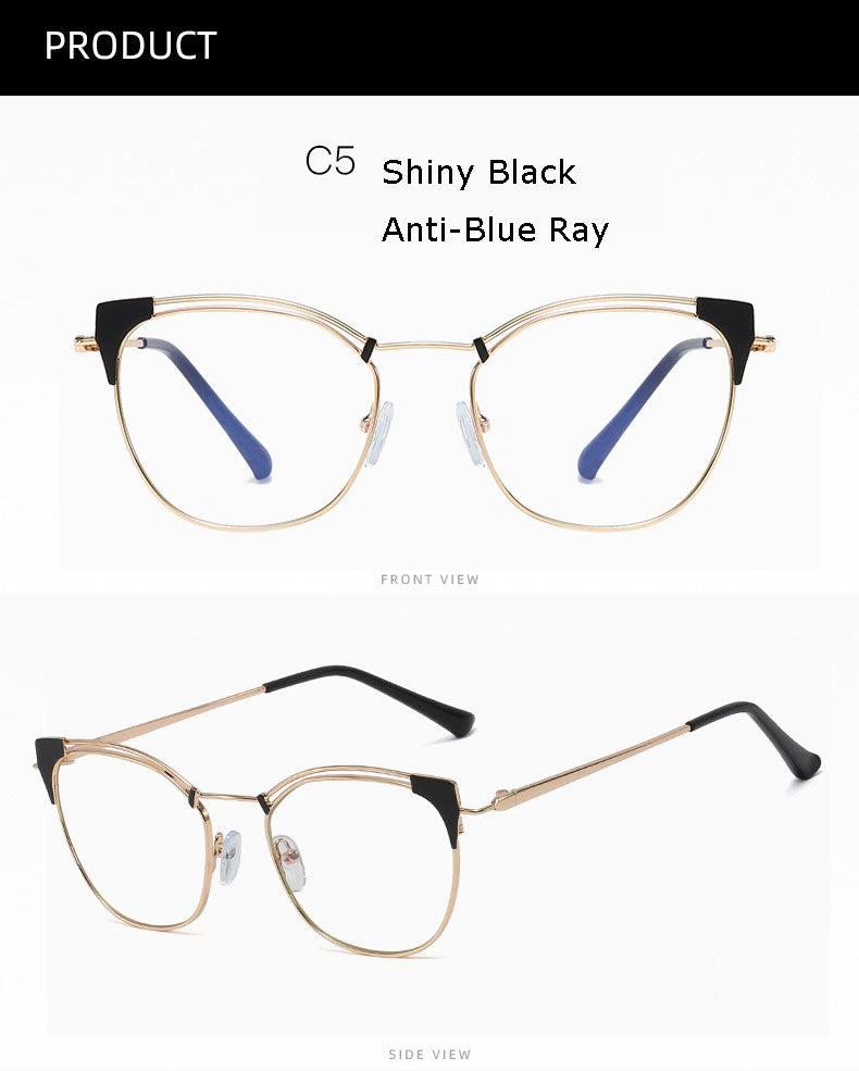 Hotony Unisex Full Rim Cat Eye Alloy Frame Eyeglasses L95537 Full Rim Hotony   