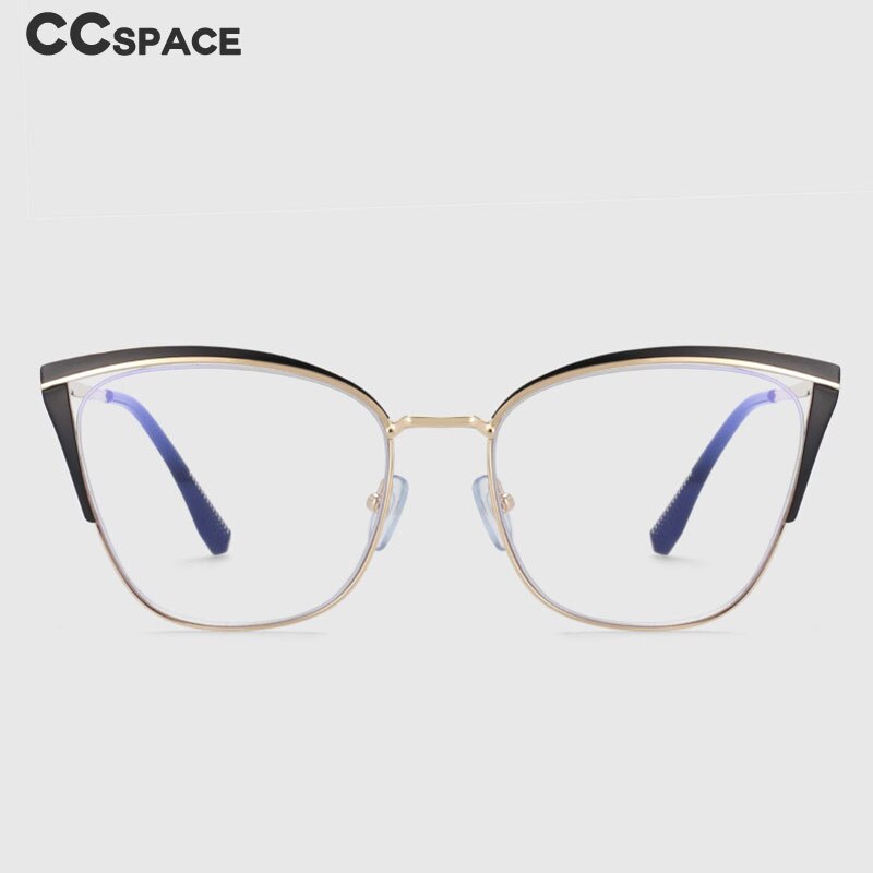 CCSpace Women's Full Rim Square Cat Eye Alloy Frame Eyeglasses 53545 Full Rim CCspace   