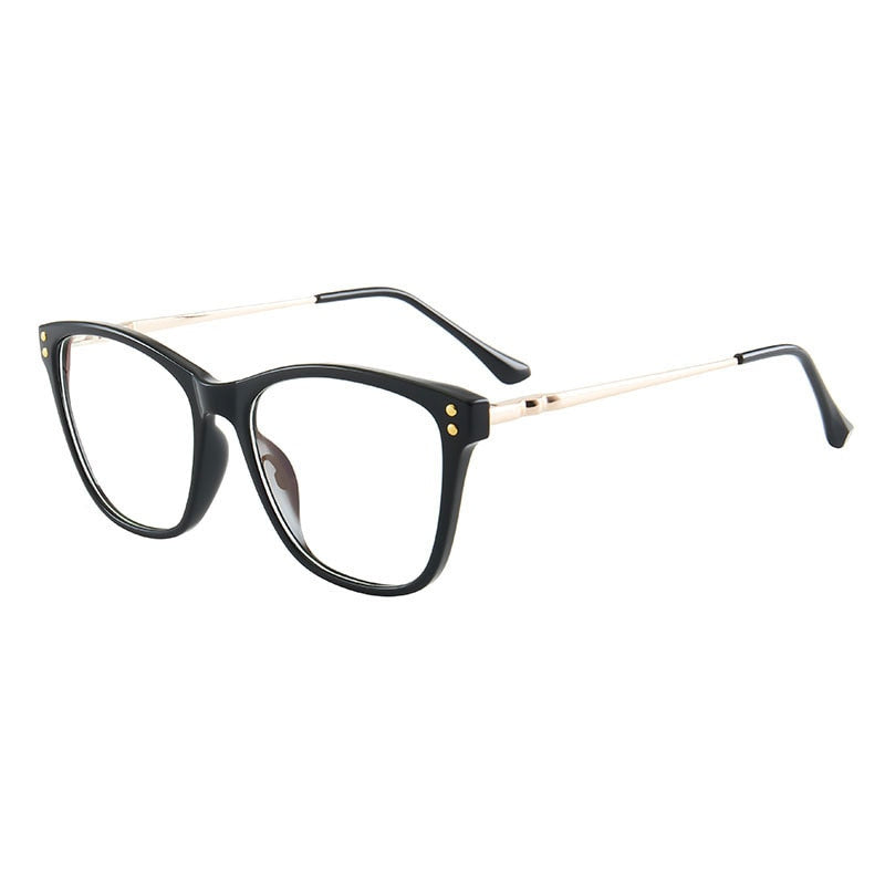 Hotony Women's Full Rim TR 90 Resin Cat Eye Frame Eyeglasses 7032 Full Rim Hotony black  