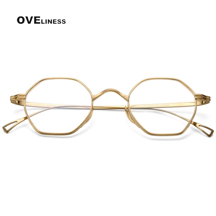 Oveliness Unisex Full Rim Irregular Round Titanium Eyeglasses Ol1y52 Full Rim Oveliness Gold China 