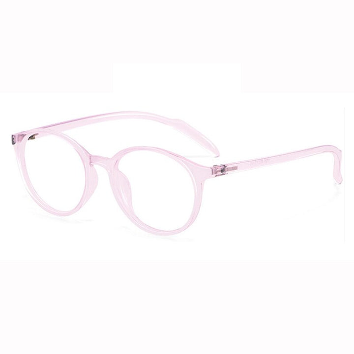 Hotony Women's Full Rim Round TR 90 Resin Frame Eyeglasses 1026 Full Rim Hotony Pink  