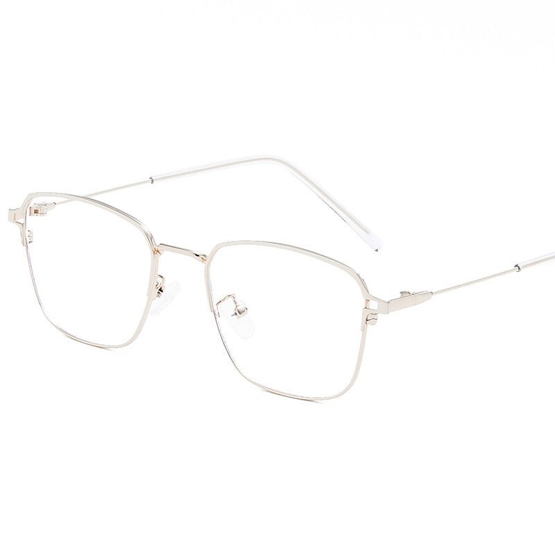 Hotony Unisex Full Rim  Square Alloy Frame Eyeglasses 5006 Full Rim Hotony Silver  