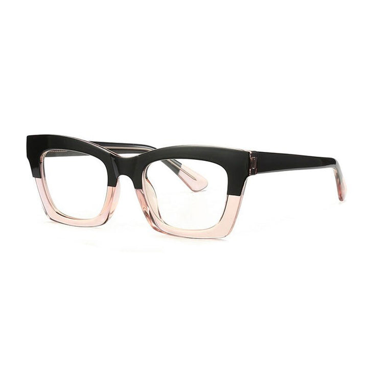 Hotony Women's Full Rim Cat Eye Square TR 90 Frame Eyeglasses 2016 Full Rim Hotony Black Pink  
