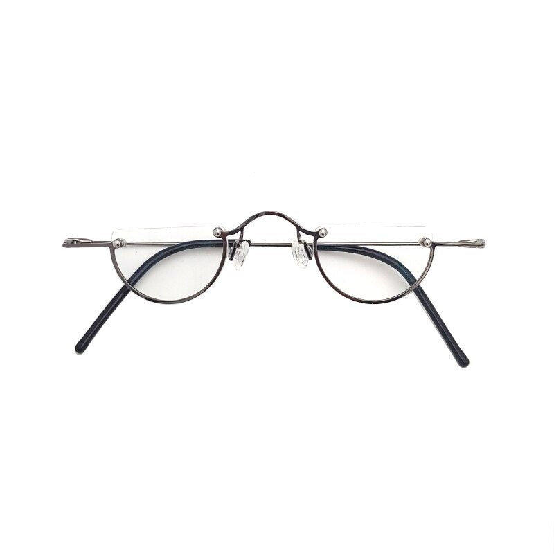 Unisex Round Semi Rim Reading Glasses Stainless Steel Frame Reading Glasses Yujo   