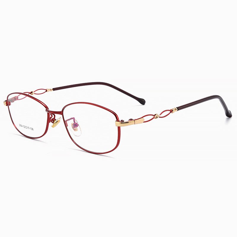Hotony Women's Full Rim Rectangle Alloy Frame Spring Hinge Eyeglasses 2854 Full Rim Hotony Red  