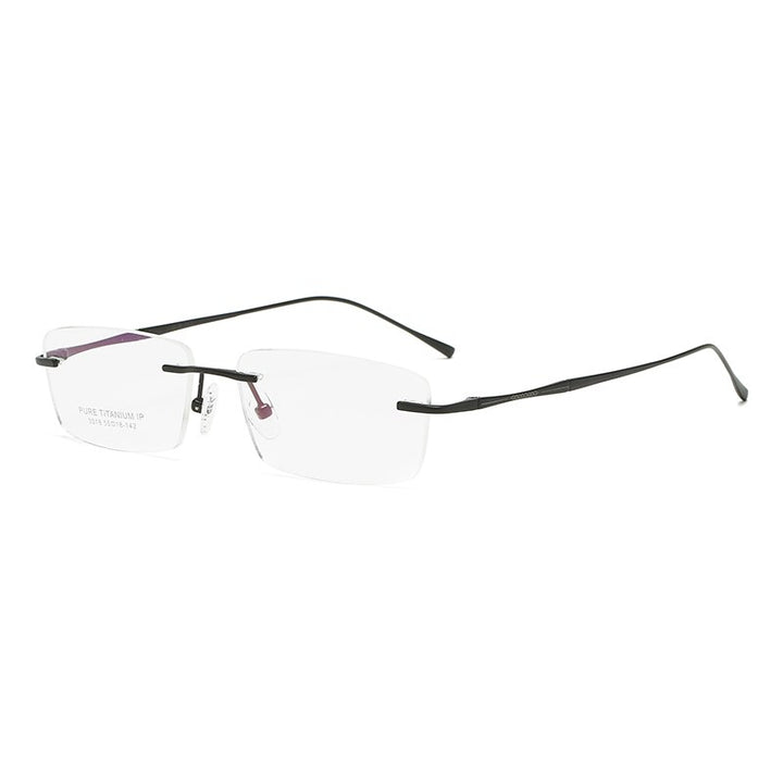 Zirosat 3018 Unisex Eyeglasses Pure Titanium Rimless Rimless Zirosat black  