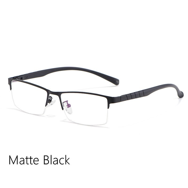 Yimaruili Men's Semi Rim Alloy Frame Eyeglasses 89033 Semi Rim Yimaruili Eyeglasses Matte Black China 