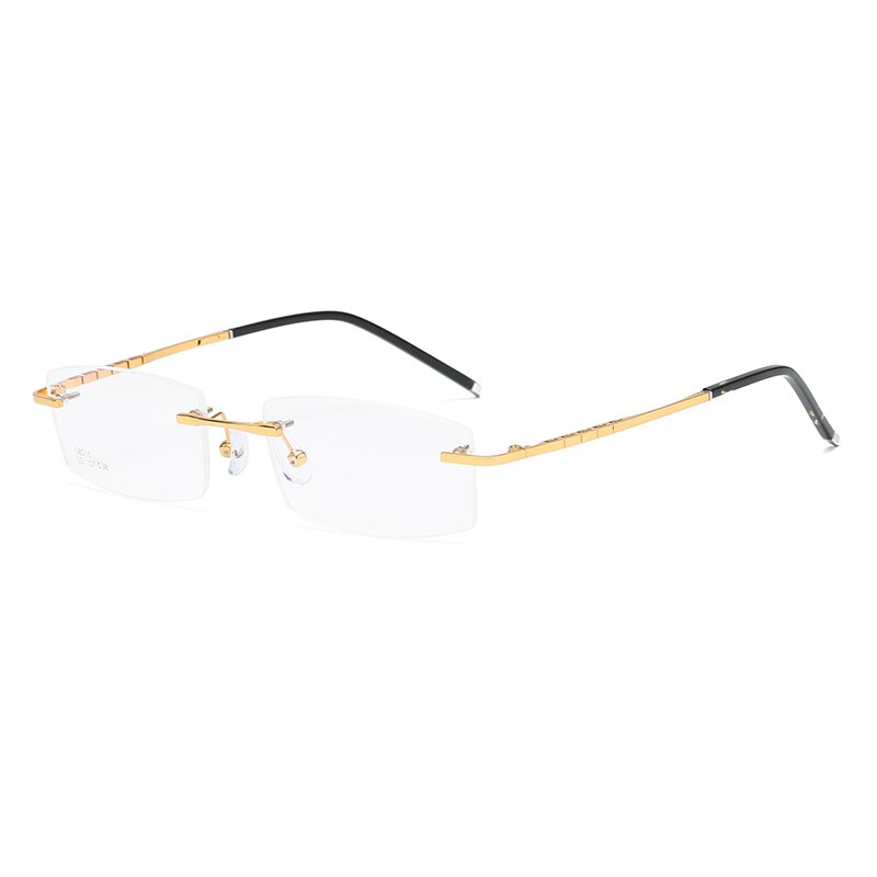 Zirosat 58076 Unisex Eyeglasses Alloy Titanium Square Rimless Rimless Zirosat golden  