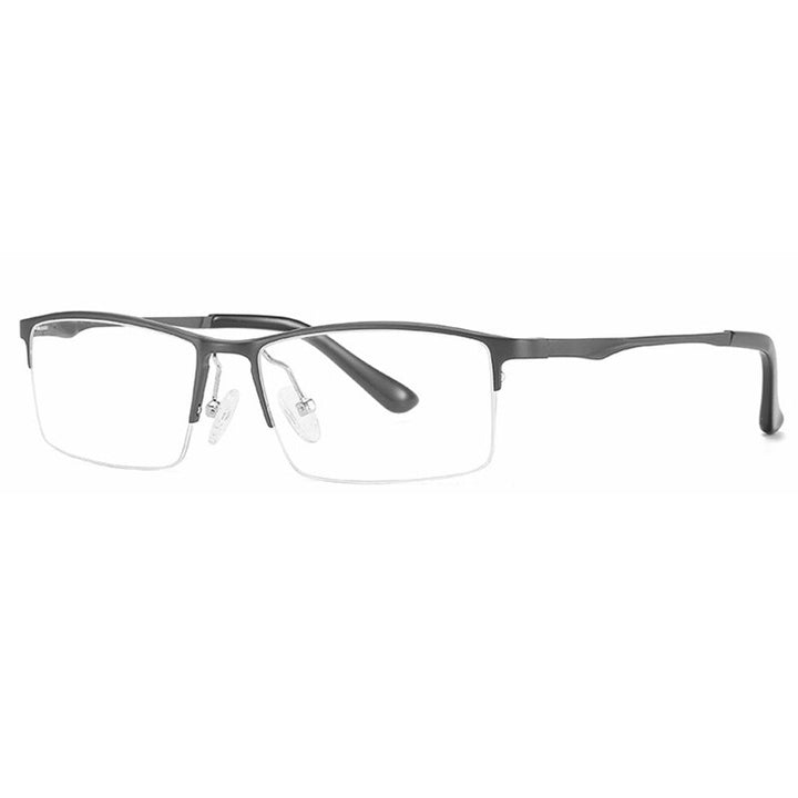 Hotony Unisex Semi Rim Rectangle Alloy Frame Eyeglasses 6263 Semi Rim Hotony gray  