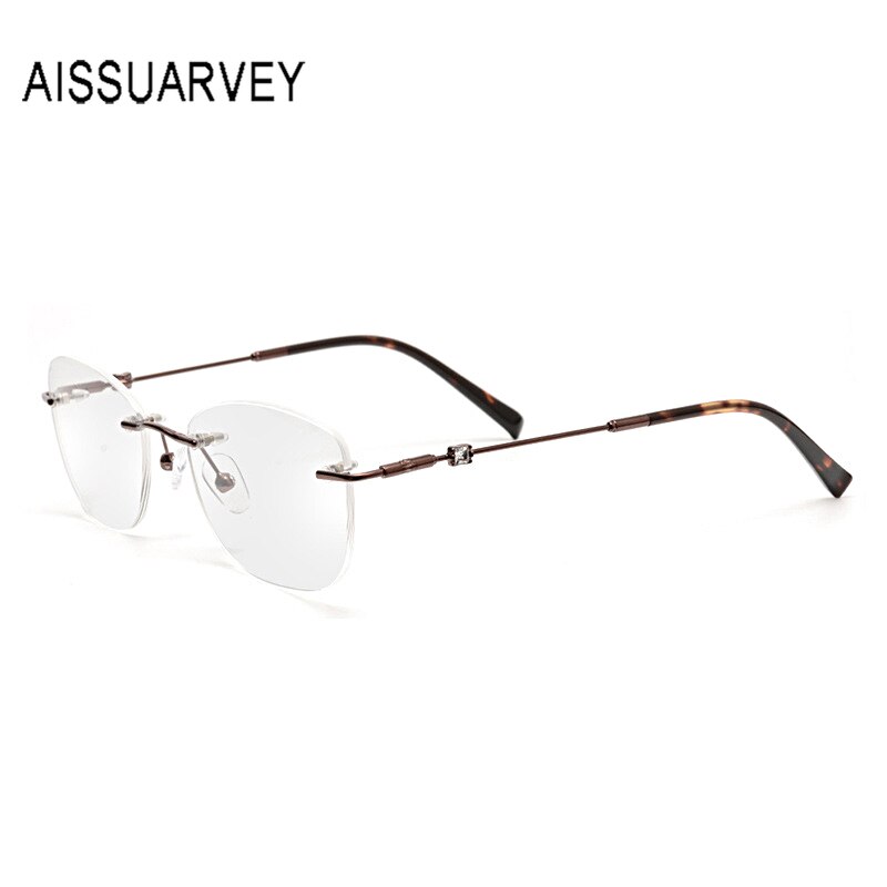 Aissuarvey Rimless  Cat Eye Frame Stainless Steel Unisex Eyeglasses Rimless Aissuarvey Eyeglasses   
