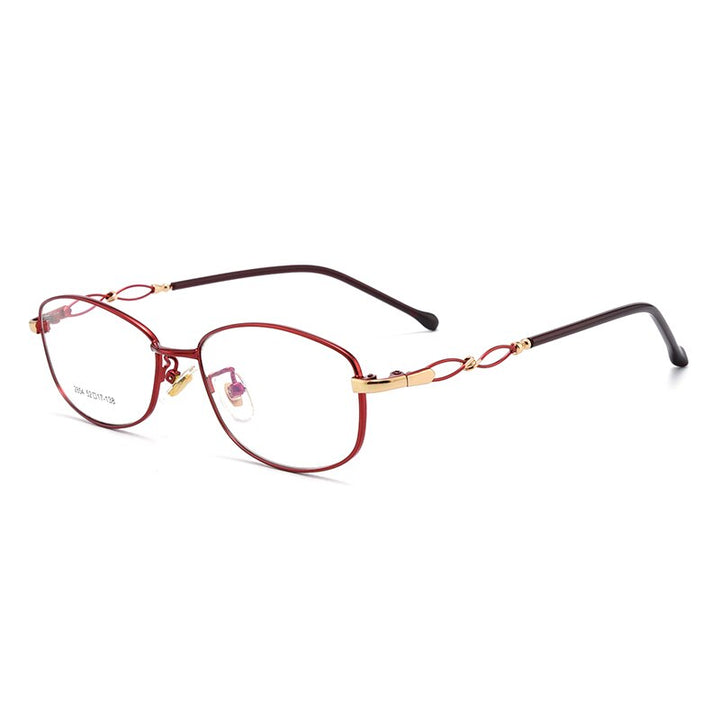Women's Full Rim Alloy Frame Eyeglasses Sc2854 Full Rim Bclear Red  