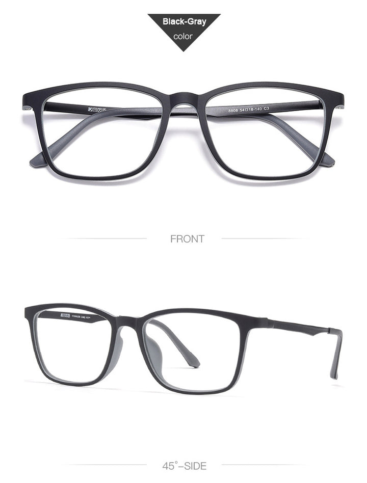Hotony Unisex Full Rim Square Ultem Frame Eyeglasses 8808 Full Rim Hotony   