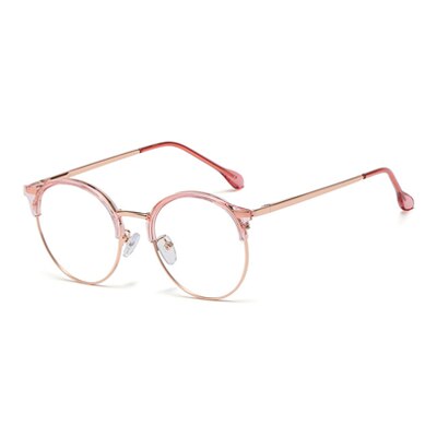 Ralferty Women's Eyeglasses Round Anti Blue Light TR90 F95602 Anti Blue Ralferty China C2 Clear Pink 