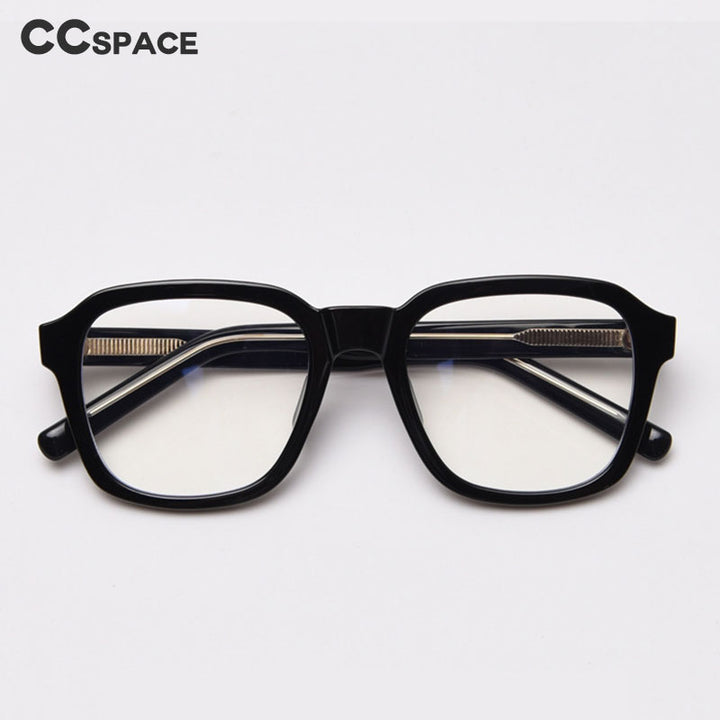 CCSpace Women's Full Rim Square Tr 90 Titanium Frame Acetate Leg Eyeglasses 49354 Full Rim CCspace   