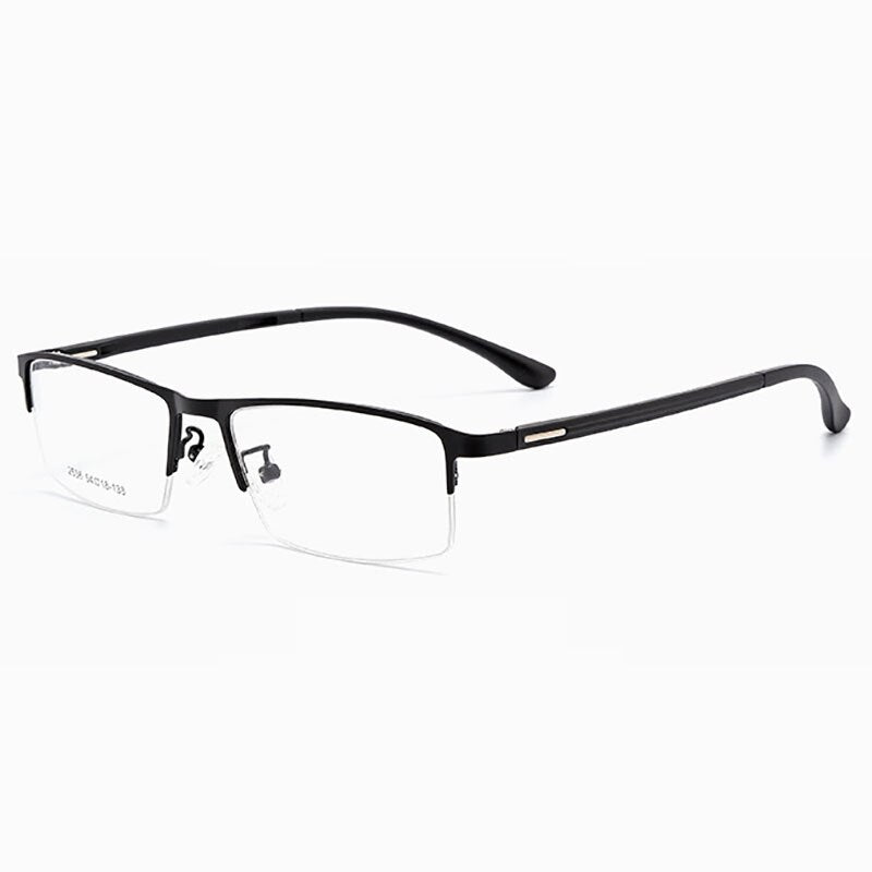 Hotochki Men's Semi Rim TR-90 Resin Alloy Frame Eyeglasses Semi Rim Hotochki black  