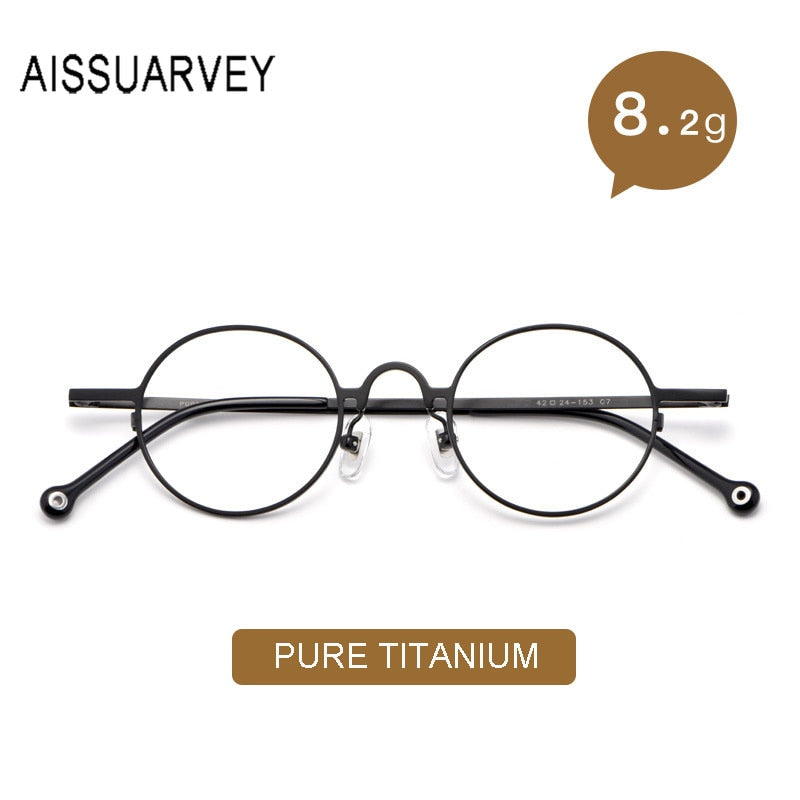 Aissuarvey Unisex Round Titanium Full Rim Frame Eyeglasses Full Rim Aissuarvey Eyeglasses   