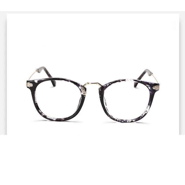 Oveliness Unisex Full Rim Round Tr 90 Titanium Alloy Eyeglasses 5844 Full Rim Oveliness tortoise grey  