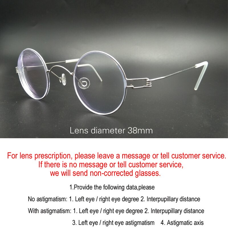 Handcrafted Screwless Round Various Diameter Eyeglasses Customizable Lenses Frame Yujo C1 China 